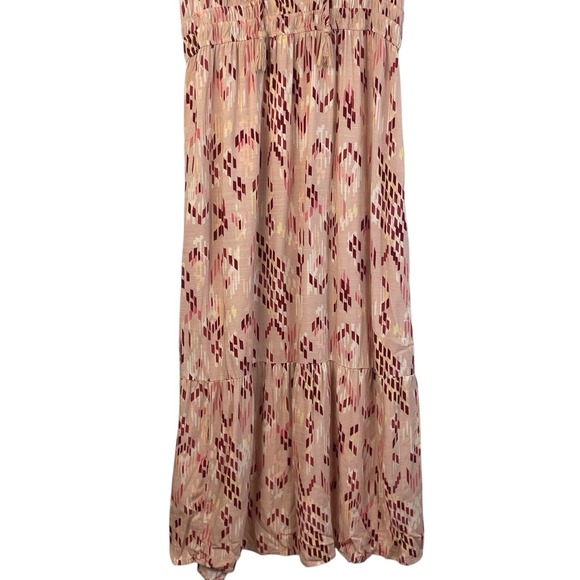 Knox Rose Maxi Dress Boho V Neck Flutter Sleeve Tiered Size Large - Picture 8 of 12